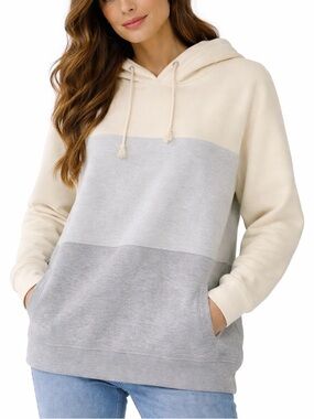 Melloday Pullover Colorblock Relaxed Knit Hoodie 2X